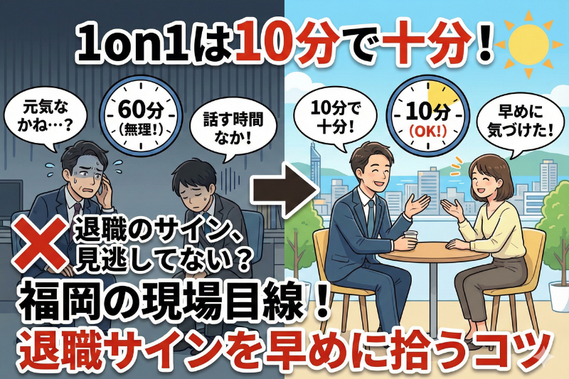 1on1は10分で十分：退職前のサインを早めに拾う