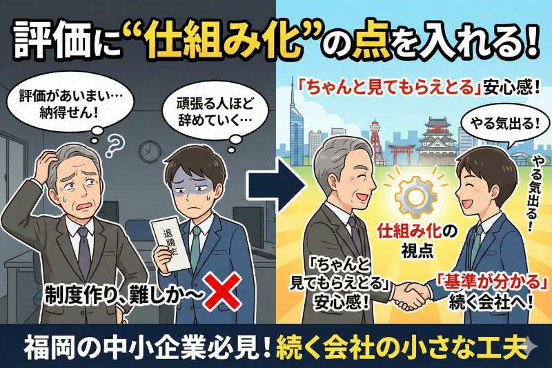 評価に“仕組み化”の点を入れる：続く会社のやり方