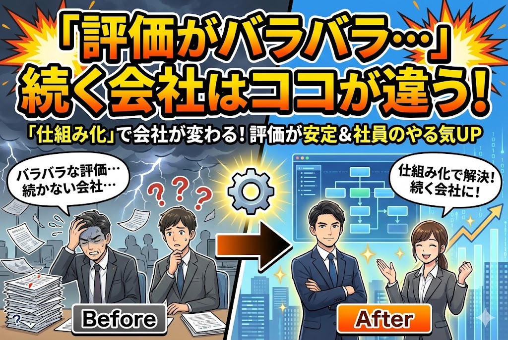 評価に“仕組み化”の点を入れる：続く会社のやり方
