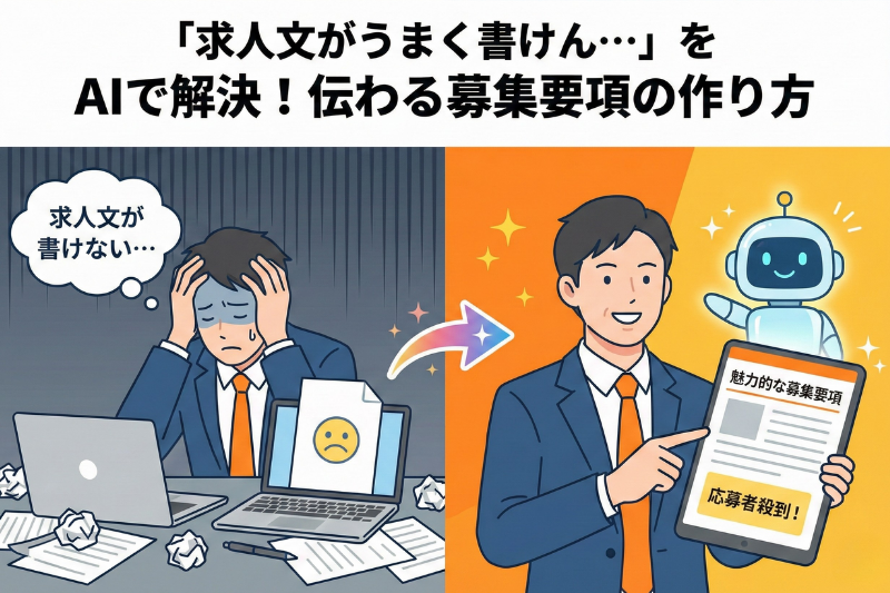 「求人文がうまく書けん…」をAIで解決！伝わる募集要項の作り方