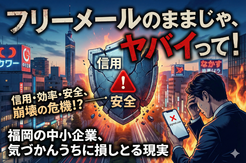 会社のメールがフリーメールのままだと起きる現実的な問題