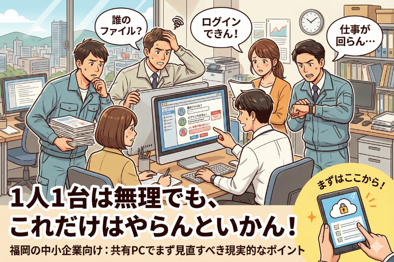 パソコンが1人1台じゃない会社でまず見直すべきこと