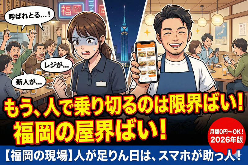 ホールスタッフ不足を救う！月額0円からの「スマホ注文」導入法