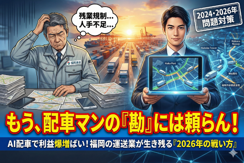 物流2024・2026年問題。福岡の運送業が「AI配車」で利益を出す方法