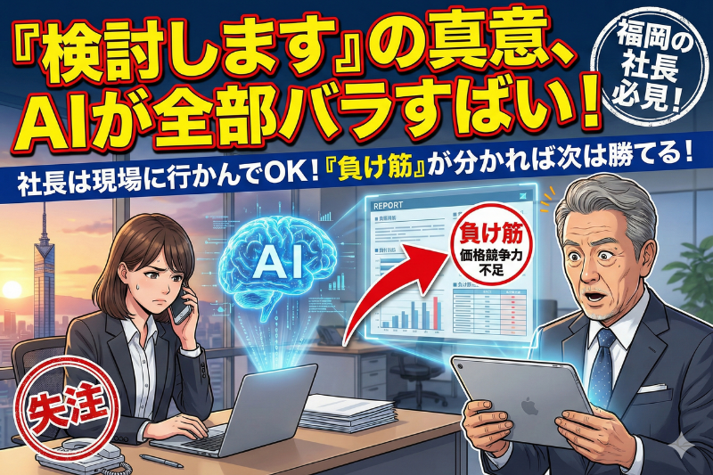 失注理由をAIが分析。社長が現場に行かなくても「負け筋」がわかる