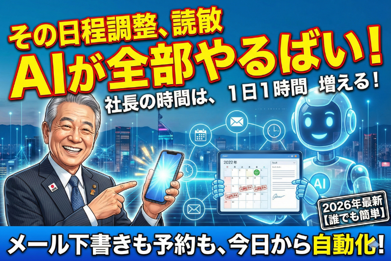 社長の「右腕」をAIに。スケジュール調整とメール下書きの自動化