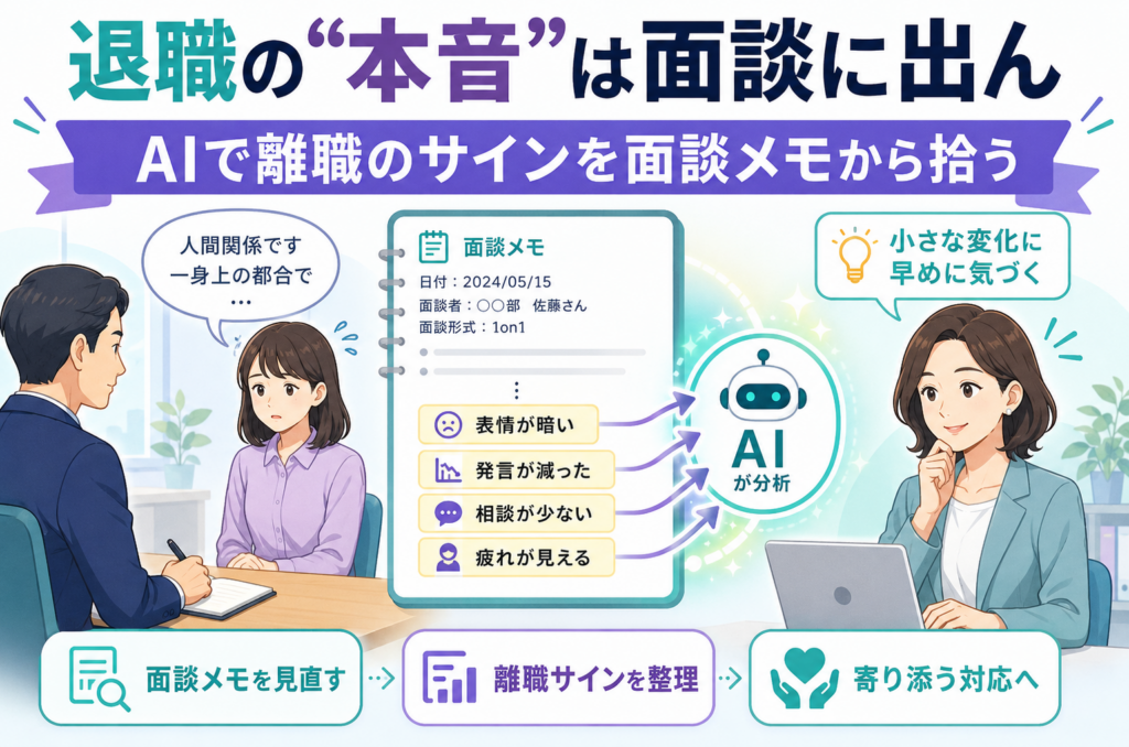 退職の“本音”は面談に出ん：AIで離職のサインを面談メモから拾う