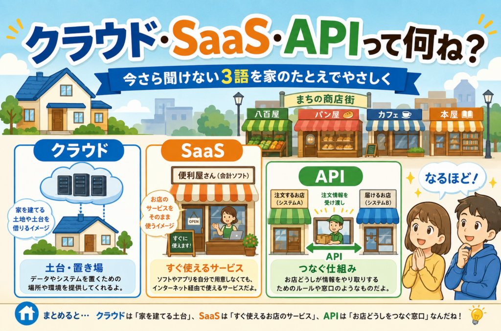 クラウド・SaaS・APIって何ね？今さら聞けない3語を家のたとえでやさしく