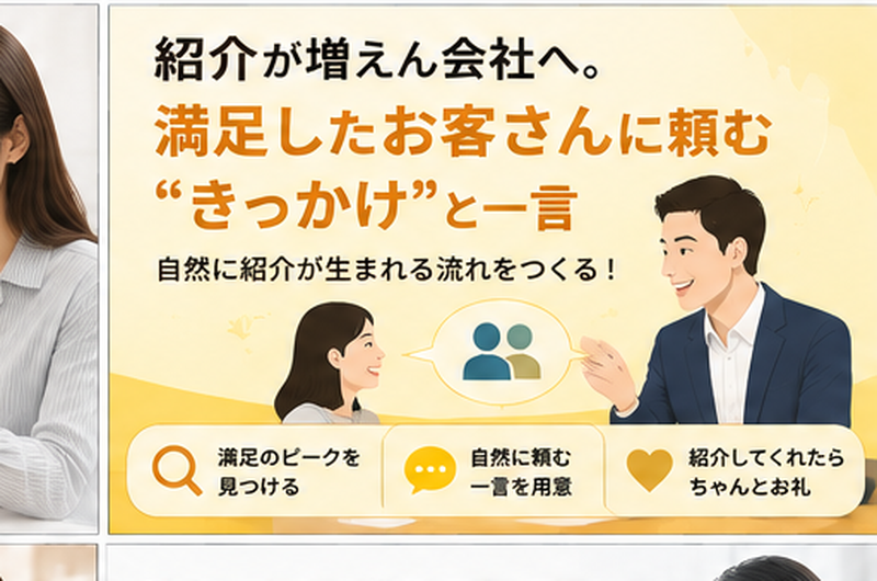 紹介が増えん会社へ。満足したお客さんに頼む“きっかけ”と一言