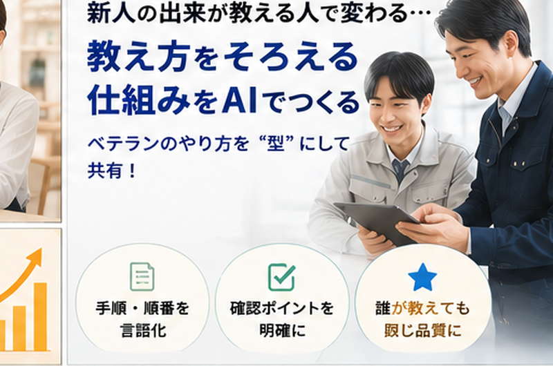新人の出来が教える人で変わる…教え方をそろえる仕組みをAIでつくる