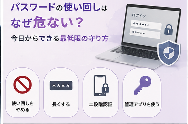 パスワードの使い回しはなぜ危ない？今日からできる最低限の守り方