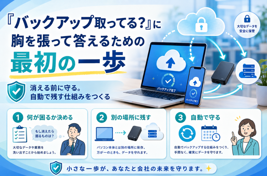 「バックアップ取ってる？」に胸を張って答えるための最初の一歩