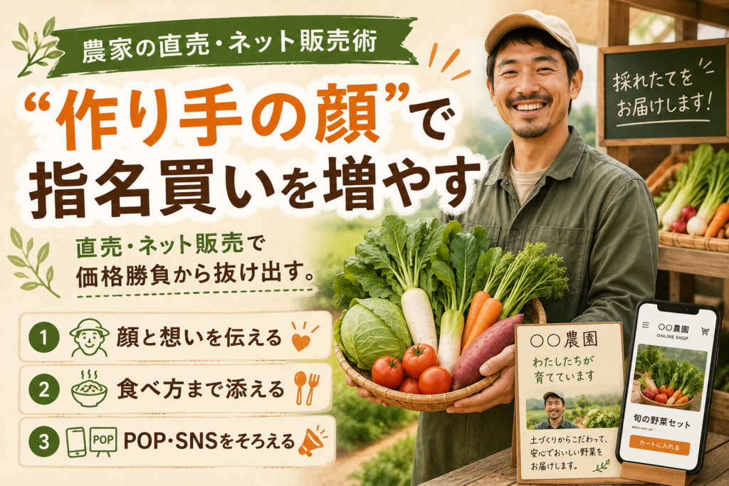 価格で買い叩かれる農家へ｜“作り手の顔と物語”で指名買いを増やす直売・ネット販売術