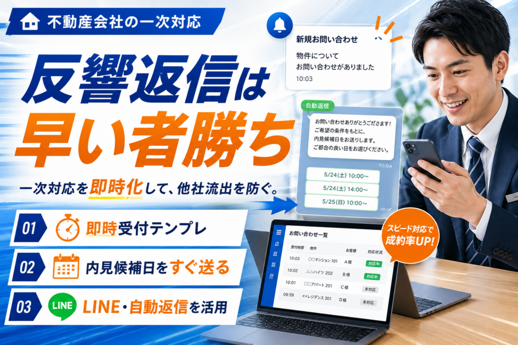 反響の返信が遅れて他社に流れる不動産会社へ、一次対応を即時化するコツ