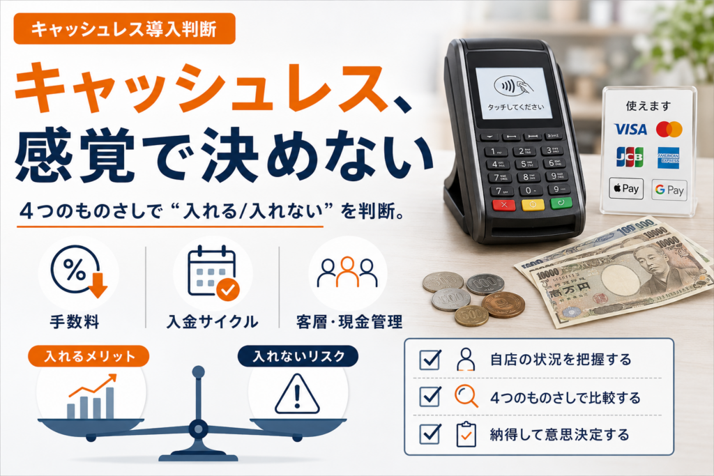 キャッシュレス導入の「入れる？入れない？」を4つのものさしで判断する