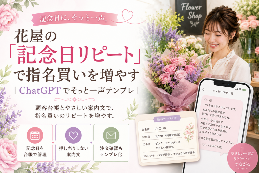 花屋の「記念日リピート」で指名買いを増やす｜ChatGPTでそっと一声テンプレ
