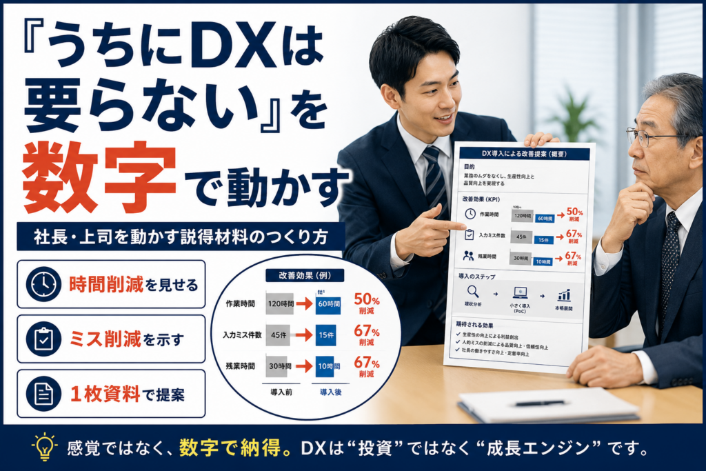 「うちにDXは要らない」と言う社長・上司を、数字で動かす説得材料のつくり方